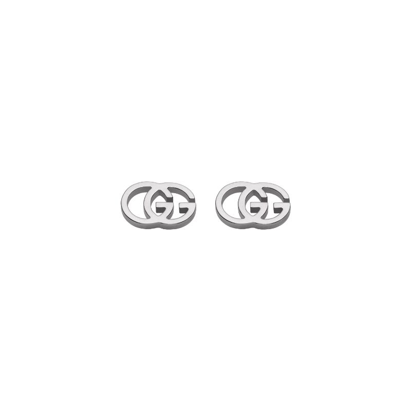 Gucci GG Running Earrings in White Gold