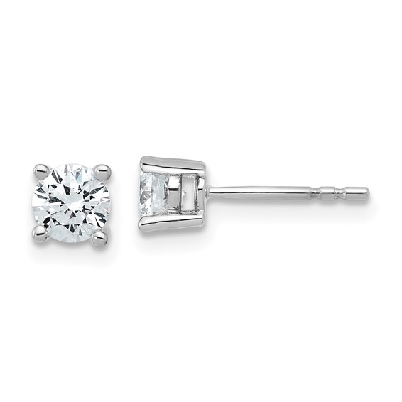 Round 14kwg Lab Grown Stud Earrings 3/4ctw