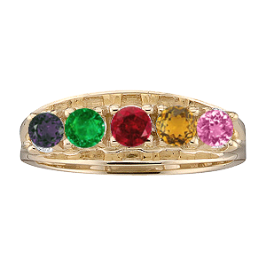 Mothers Ring style 3 Birthstone Ring with 5 Stones