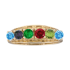 Mothers Ring style 3 Birthstone Ring with 6 Stones