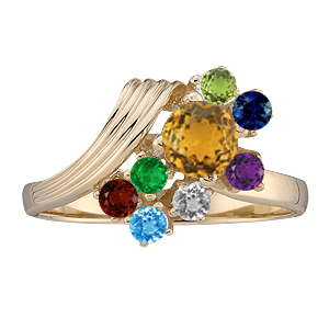 Mothers Ring style 4 Birthstone Ring with 8 Stones