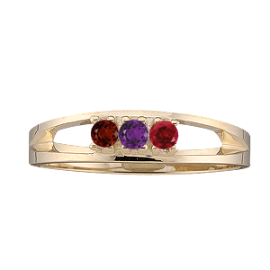 Mothers Ring style 15 Birthstone Ring with 3 Stones