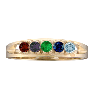 Mothers Ring style 15 Birthstone Ring with 5 Stones