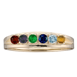 Mothers Ring style 15 Birthstone Ring with 6 Stones