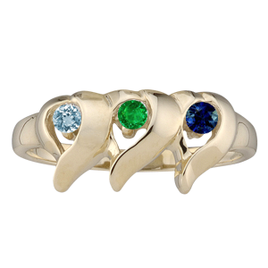 Mothers Ring style 157 Birthstone Ring with 3 Stones