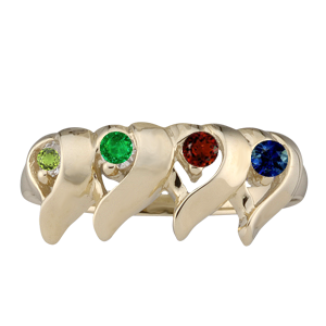 Mothers Ring style 157 Birthstone Ring with 4 Stones