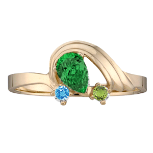 Mothers Ring Style 2 Birthstone Ring with 3 Stones