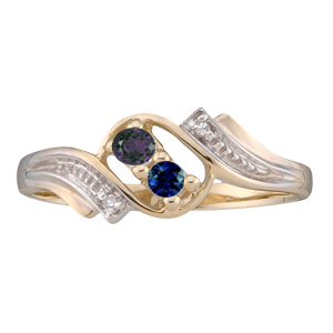Mothers Ring Style 50 Birthstone Ring with 2 Stones
