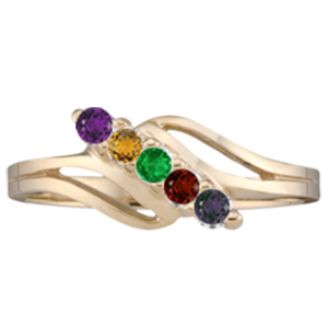Mothers Ring Style 18 Birthstone Ring with 5 Stones