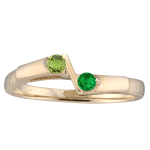 Mothers Ring style 160 Birthstone Ring with 2 Stones