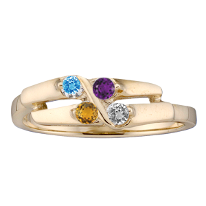 Mothers Ring style 160 Birthstone Ring with 4 Stones
