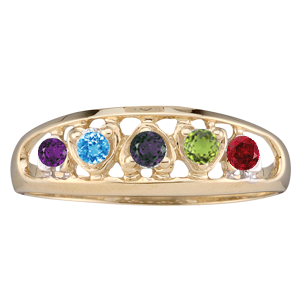 Mothers Ring Style 59 Birthstone Ring with 3 Stones