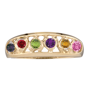 Mothers Ring Style 59 Birthstone Ring with 4 Stones
