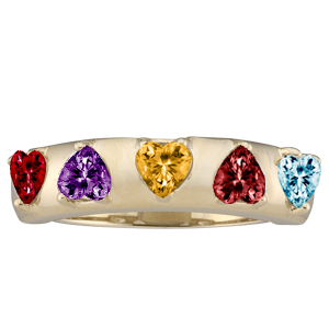 Mothers Ring Style 159 Birthstone Ring with 5 Stones