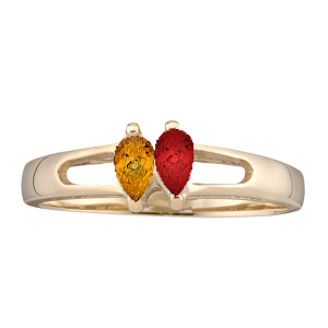 Mothers Ring Style 35 Birthstone Ring with 2 Stones