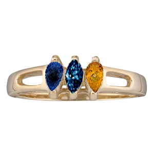 Mothers Ring Style 35 Birthstone Ring with 3 Stones