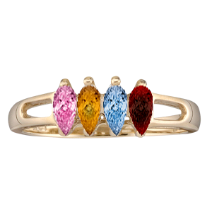 Mothers Ring Style 35 Birthstone Ring with 4 Stones