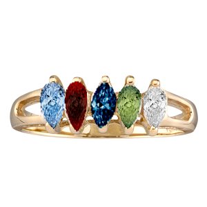 Mothers Ring Style 35 Birthstone Ring with 5 Stones
