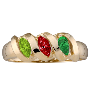 Mothers Ring Style 47 Birthstone Ring with 3 Stones