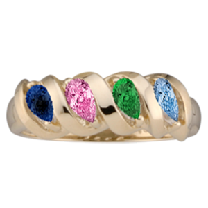 Mothers Ring Style 47 Birthstone Ring with 4 Stones