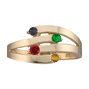 Mothers Ring Style 149 Birthstone Ring with 2 Stones