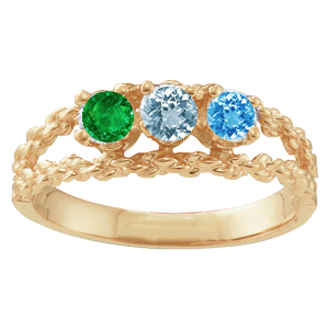 Mothers Ring Style 17 Birthstone Ring with 3 Stones