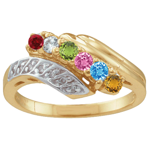 Mothers Ring Style 28 Birthstone Ring with 6 Stones