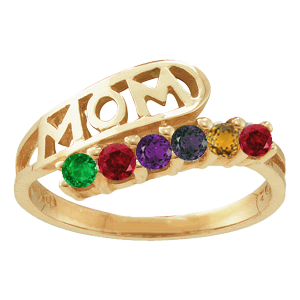 Mothers Ring Style 30 Mom Birthstone Ring with 6 Stones