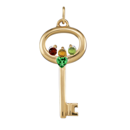 Birthstone Necklace Key Style 183 with 1 Stone