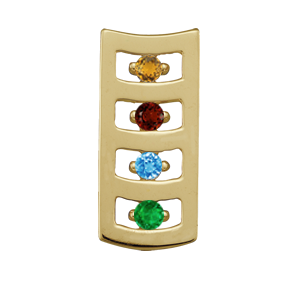 Birthstone Bar Necklace Style 182 with 3 Stones