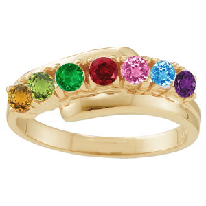 Mothers Ring Style 36 Birthstone Ring with 7 Stones