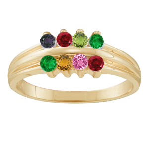 Mothers Ring Style 45 Birthstone Ring with 8 Stones