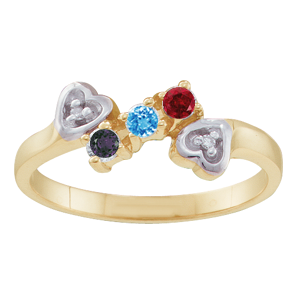 Mothers Ring Style 46 Birthstone Ring with 3 Stones