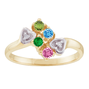 Mothers Ring Style 46 Birthstone Ring with 4 Stones