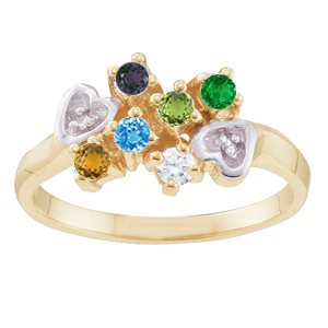 Mothers Ring Style 46 Birthstone Ring with 6 Stones