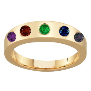 Mothers Ring Style 96 Birthstone Ring with 5 Stones