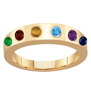 Mothers Ring Style 96 Birthstone Ring with 6 Stones