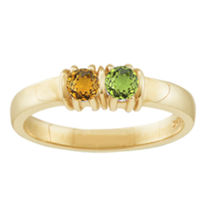 Mothers Ring Style 109 Birthstone Ring with 2 Stones