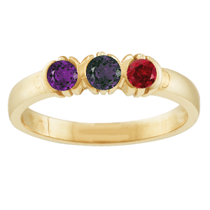 Mothers Ring Style 109 Birthstone Ring with 3 Stones