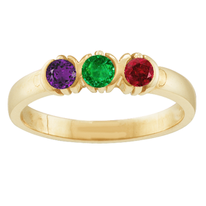 Mothers Ring Style 110 Birthstone Ring with 3 Stones