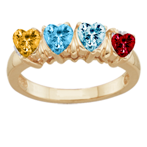 Mothers Ring Style 115 Birthstone Ring with 4 Stones