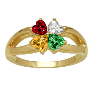 Mothers Ring Style 284 Birthstone Ring with 4 Stones