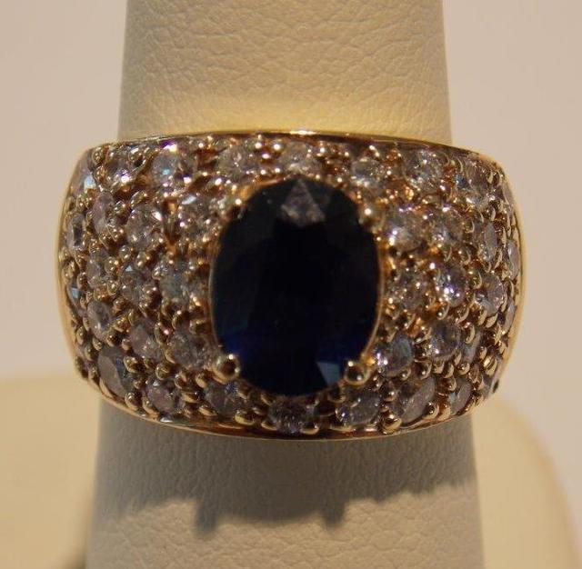 14K Sapphire Diamond Ring