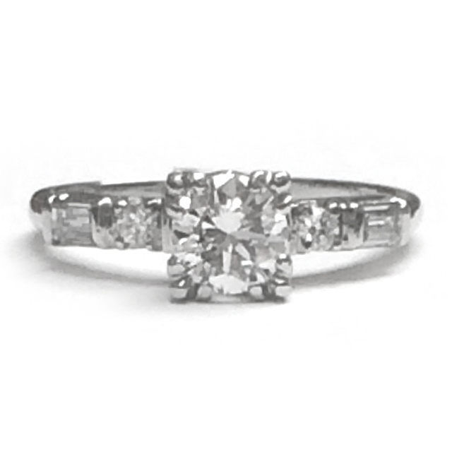 Round Diamond Fancy Ring in Platinum