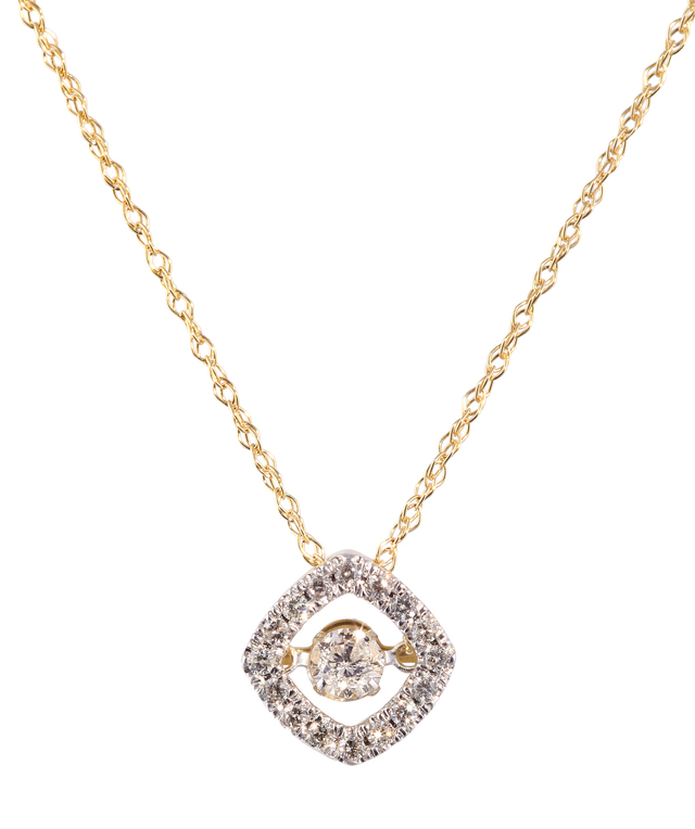 14K Yellow Gold Dancing Diamond Pendant