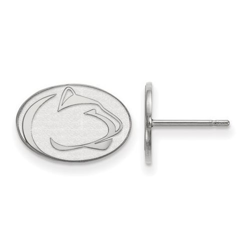 Penn State 10k White Gold Lion Head Extra Small Stud Earrings