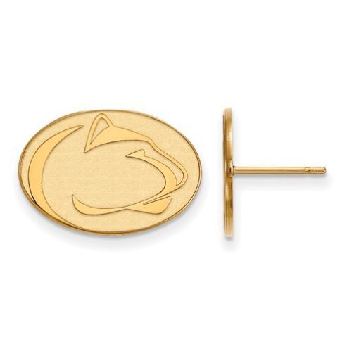 Penn State 10k Yellow Gold Lion Head Stud Earrings Small