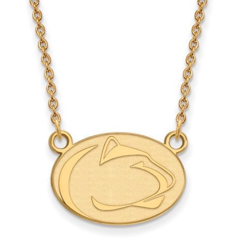 Penn State 10k Yellow Gold Lion Head Necklace Small