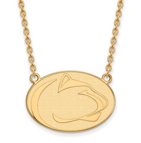 Penn State 10k Yellow Gold Lion Head Necklace Large