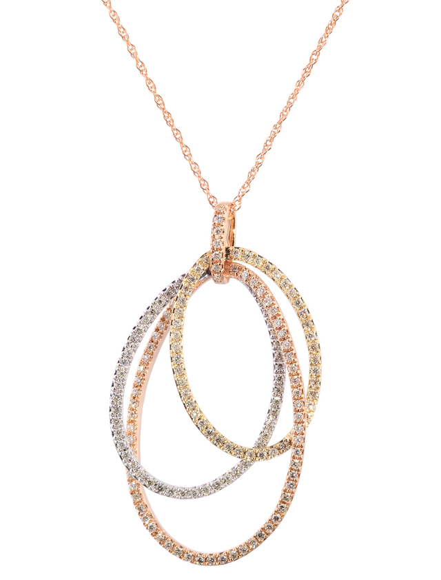Tri Color Gold Diamond Pendant